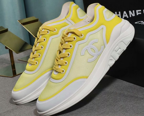 Chanel Sneakers Mesh and Lycra Yellow and Beige G34763