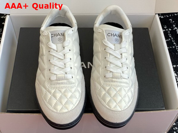Chanel Sneakers Shiny Calfskin Calfskin and Suede Calfskin White G45839 Replica
