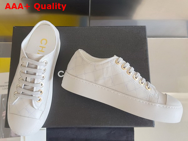 Chanel Sneakers in Printed Lambskin White G46368 Replica