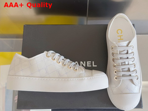 Chanel Sneakers in Printed Lambskin White G46368 Replica