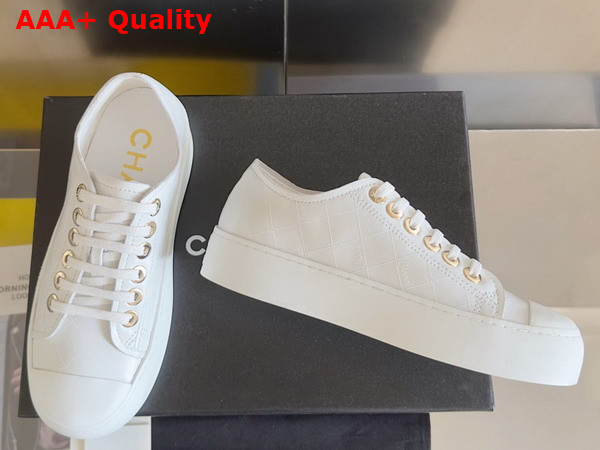 Chanel Sneakers in White Printed Lambskin G46368 Replica