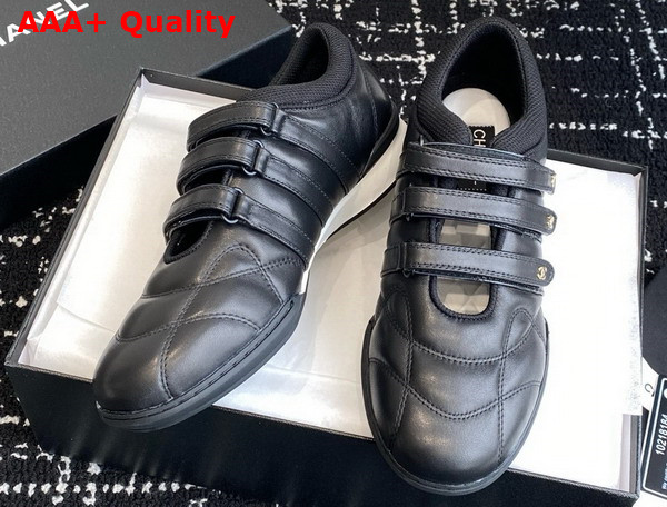 Chanel Strap Shoe in Black Lambskin Replica