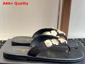 Chanel Thongs Tweed Metal Black G46304 Replica