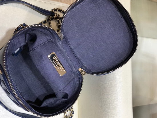 Chanel Vanity Case in Blue Lambskin AS0323
