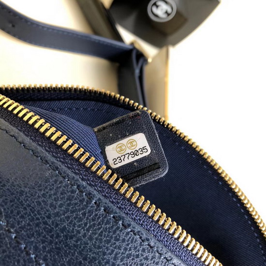 Chanel Waist Bag Blue Crumpled Lambskin