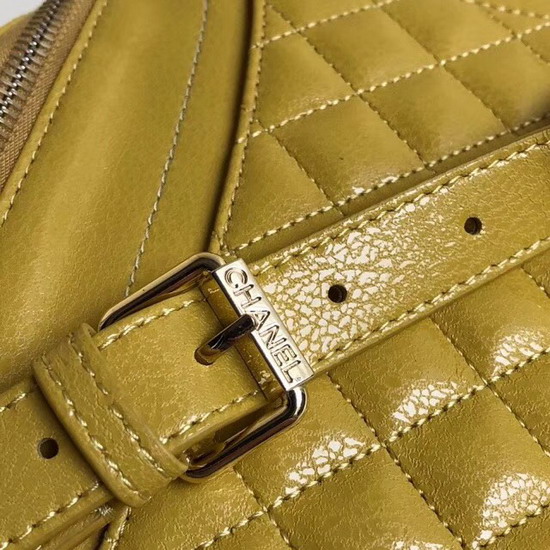 Chanel Waist Bag Yellow Crumpled Lambskin gold Tone Metal