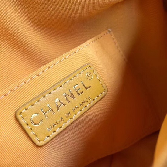 Chanel Waist Bag Yellow Crumpled Lambskin gold Tone Metal
