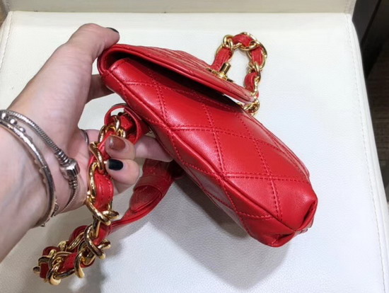 Chanel Waist Bag in Red Lambskin