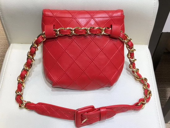 Chanel Waist Bag in Red Lambskin