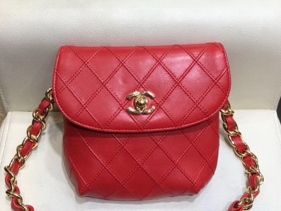 Chanel Waist Bag in Red Lambskin