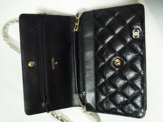 Chanel Wallet On Chain Aged Calfskin and Charms Black for Sale