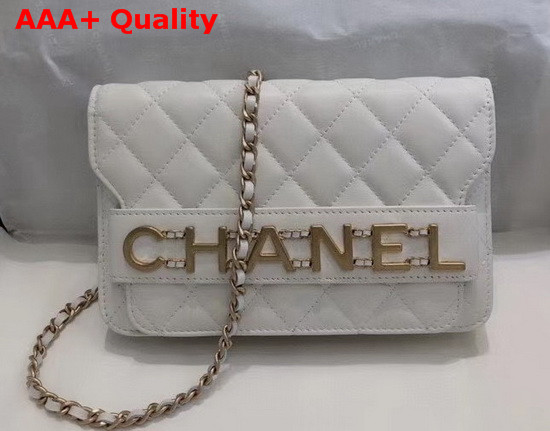 Chanel Wallet On Chain Calfskin and Gold Tone Metal White AP1234 Replica
