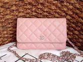 Chanel Wallet On Chain Pink Caviar Silver Hardware for Sale