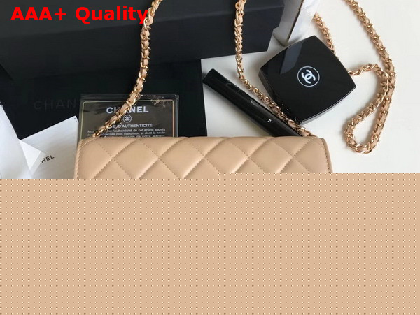 Chanel Wallet on Chain in Beige Lambskin Replica