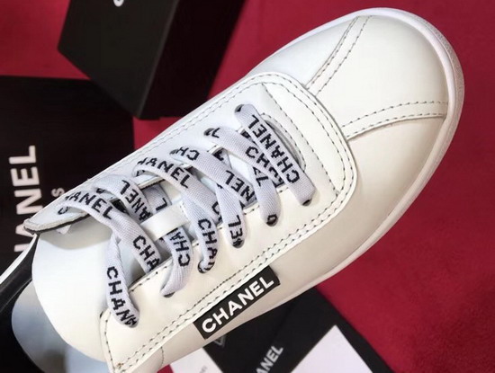 Chanel White Leather Sneakers