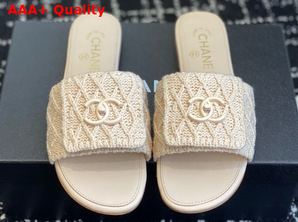 Chanel Wool Mule in Beige Replica