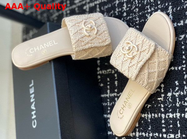 Chanel Wool Mule in Beige Replica