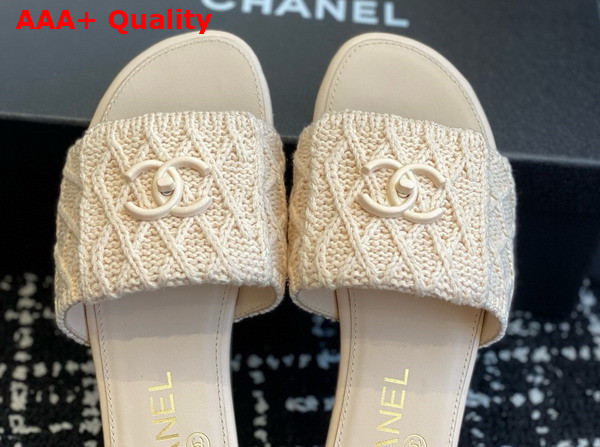 Chanel Wool Mule in Beige Replica