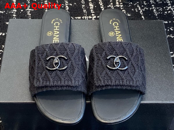 Chanel Wool Mule in Black Replica