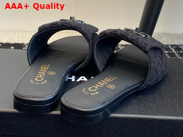 Chanel Wool Mule in Black Replica