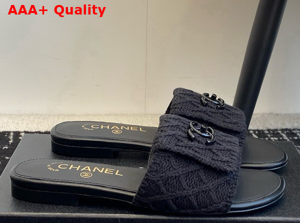 Chanel Wool Mule in Black Replica