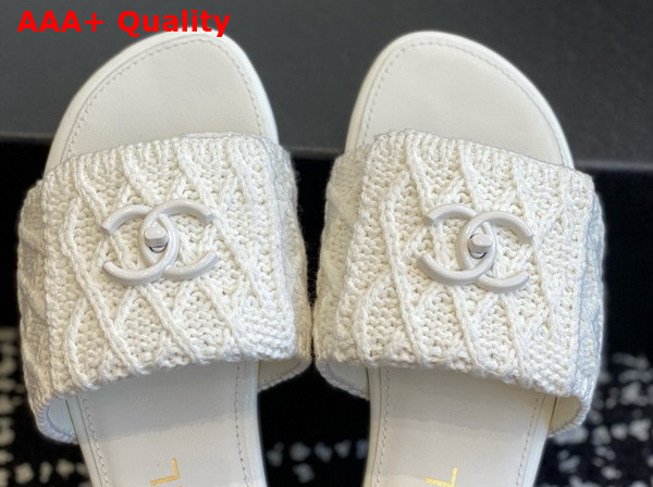 Chanel Wool Mule in White Replica