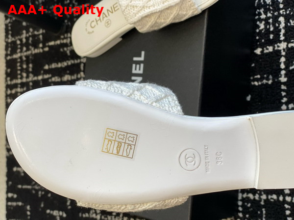 Chanel Wool Mule in White Replica
