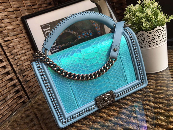 Le Boy with Handle Real Python Turquoise for Sale