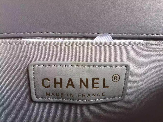 Small Boy Chanel Flap Bag Grey Lambskin Gold Hardware for Sale