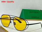 Bottega Veneta Classic Aviator Sunglasses Black Yellow Replica