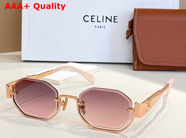 Celine Triomphe Sunglasses Golden Metal Blue Lense Replica