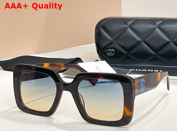 Chanel Square Sunglasses Havana Acetate Replica