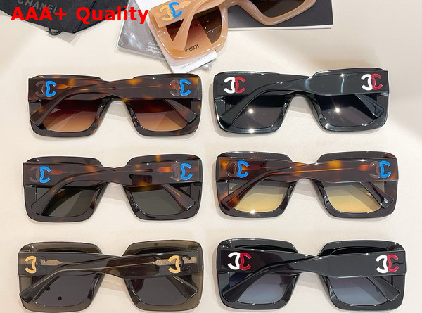 Chanel Square Sunglasses Havana Acetate Replica