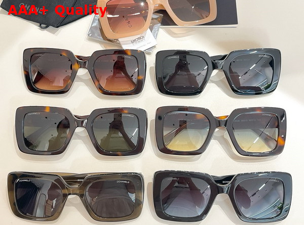 Chanel Square Sunglasses Havana Acetate Replica