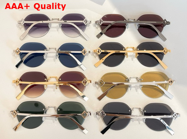 Dior CD Diamond R5U Blue Round Sunglasses Replica