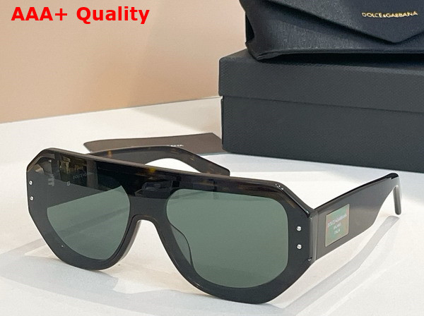 Dolce Gabbana DG Logo Plaque Sunglasses in Brown Replica