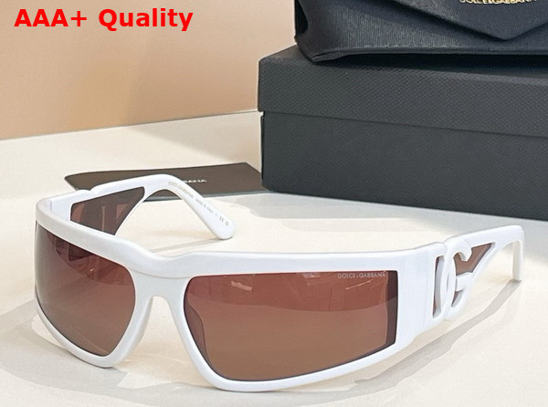 Dolce Gabbana Shield Sunglasses in White Replica