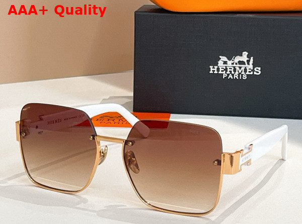 Hermes Square Sunglasses Tea Color Replica