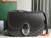 Goyard 233 Bag Gray Goyardine Canvas and Chevroches Calfskin Replica