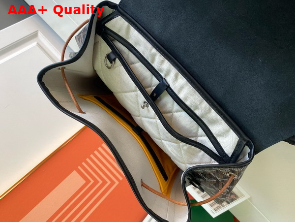 Goyard Alpin MM Backpack in Black Goyardine Canvas and Clamecy Cowhide Replica