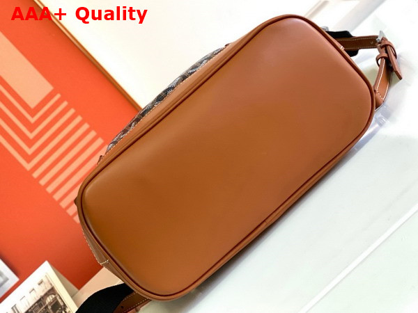 Goyard Alpin MM Backpack in Goyardine Canvas and Clamecy Cowhide Black and Tan Replica