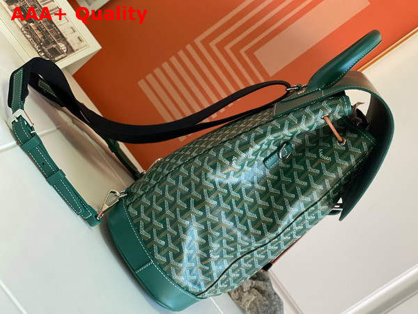 Goyard Alpin MM Backpack in Green Goyardine Canvas and Clamecy Cowhide Replica