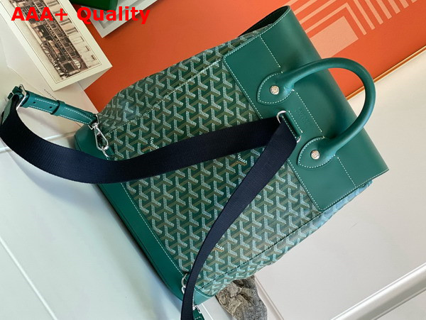 Goyard Alpin MM Backpack in Green Goyardine Canvas and Clamecy Cowhide Replica