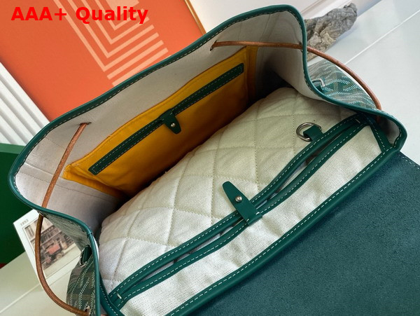 Goyard Alpin MM Backpack in Green Goyardine Canvas and Clamecy Cowhide Replica