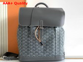 Goyard Alpin MM Backpack in Grey Goyardine Canvas and Clamecy Cowhide Replica