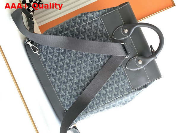 Goyard Alpin MM Backpack in Grey Goyardine Canvas and Clamecy Cowhide Replica