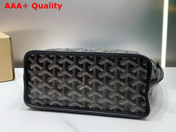 Goyard Anjou Mini Bag in Black Chevroches Calfskin and Goyardine Canvas Replica