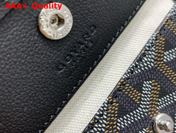 Goyard Anjou Mini Bag in Black Chevroches Calfskin and Goyardine Canvas Replica