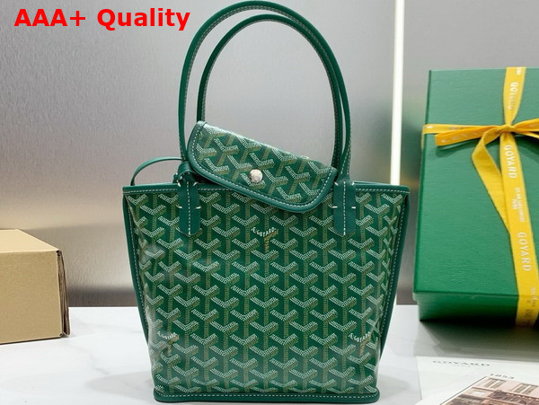 Goyard Anjou Mini Bag in Green Chevroches Calfskin and Goyardine Canvas Replica