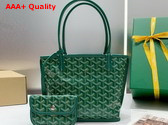 Goyard Anjou Mini Bag in Green Chevroches Calfskin and Goyardine Canvas Replica